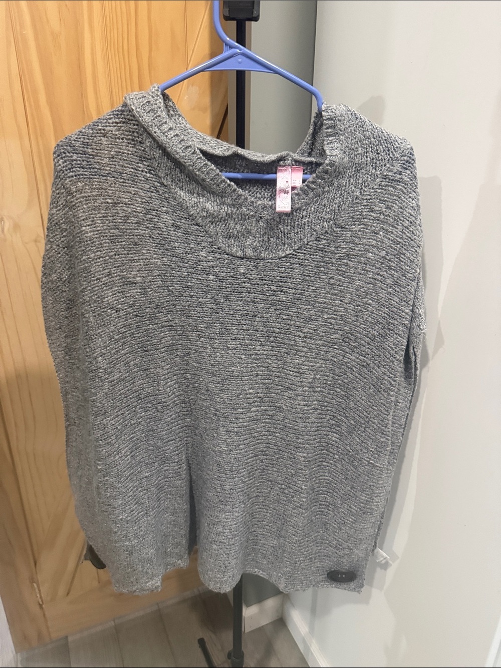 Dolled Up Gray Cowl Neck Knit Sweater